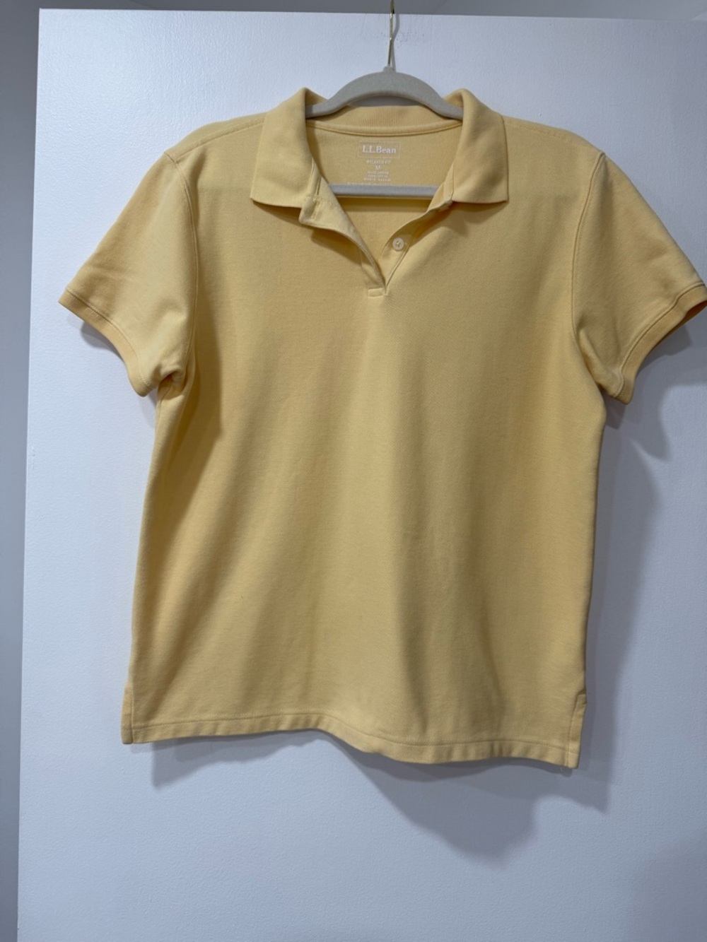 L.L. Bean Women's Pale Yellow Polo Shirt